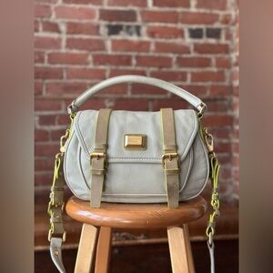 Marc by Marc Jacobs Leather Crossbody Satchel Beige Workwear Bag